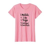 Medito, Hago Yoga, todavía Quiero Golpear a la Gente Camiseta, Mujer, Rosado, S