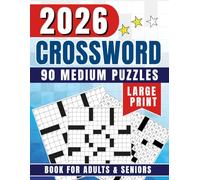 Medium Crossword Puzzle Book for Adults & Seniors - 90 Large Print Puzzles with Solutions