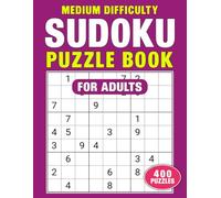 Medium Difficulty Sudoku Puzzle Book For Adults: Big Font Challenging 400 Sudoku and Solutions Included