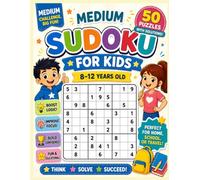 Medium Level Sudoku 9x9 Puzzle Book for Kids 8-12 Years Old: 50 Large Print Sudoku Puzzles with Solutions | Improve Logic, Memory & Concentration