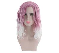 Medium Long Wavy Pink White Ombre Wig Synthetic Hair Natural ita Cosplay Wigs For Women High temperature Fiber Hairpiece