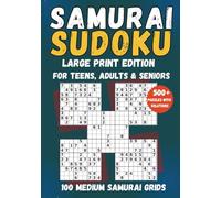 Medium Samurai Sudoku for Teens, Adults & Seniors: Travel-Friendly Large Print Puzzle Book with 100 Engaging Sudoku Grids (Samurai Sudoku Collection)