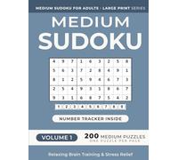 Medium Sudoku Puzzle Book for Adults -- Volume 1: 200 Medium Puzzles | One Puzzle Per Page | Large Print | 8.25" x 11" | for Relaxing Brain Training ... (Medium Sudoku for Adults - Large Print)