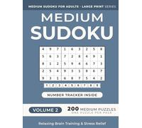 Medium Sudoku Puzzle Book for Adults -- Volume 2: 200 Medium Puzzles | One Puzzle Per Page | Large Print | 8.25" x 11" | for Relaxing Brain Training ... (Medium Sudoku for Adults - Large Print)