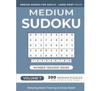 Medium Sudoku Puzzle Book for Adults -- Volume 7: 200 Medium Puzzles | One Puzzle Per Page | Large Print | 8.25" x 11" | for Relaxing Brain Training ... (Medium Sudoku for Adults - Large Print)