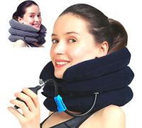 MEDIZED® Dispositivo de tracción para estirar el cuello cervical, soporte de apoyo, almohada de apoyo inflable y ajustable, ideal para la alineación de la columna vertebral y el alivio del dolor