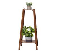 Medla Estanterias para Macetas de Bambú, Soporte Macetas Plantas Interior Exterior con 2 Niveles, Estanteria Plantas Decorativa para Salón Jardín Patio Balcón 30,5 x 30,5 x 76 cm