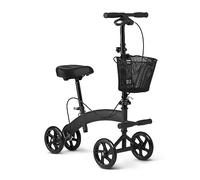 Medline Andador manual de rodilla para patinete de movilidad sentado, ruedas de 8 pulgadas, capacidad de 300 libras, color negro, para lesiones de piernas y pies, alternativa de muleta, 1 unidad