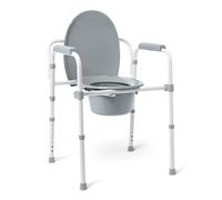 Medline Asiento de Cama de Acero 3 en 1, cómodo, Asiento Alargado, Marco Plegable, Clip en el Asiento para fácil Limpieza, Capacidad de 350 LB