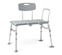 Medline Banco de Transferencia para bañera, para Uso como Silla de baño o Asiento de Ducha, Duradero con Patas Ajustables en Altura, pies Antideslizantes, Color Gris