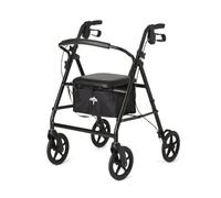Medline Basic - Rodillo de acero, ruedas de 8 pulgadas, color negro