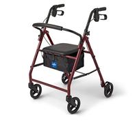 Medline Basic Steel Rollator with 6" Wheels, Red by Medline