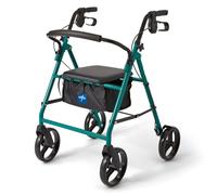 Medline Basic Steel Rollator with 8 Wheels, Green by Medline