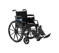 Medline mds806565e K4 Basic ligero silla de ruedas con Swing Back para largo armas y elevar piernas, 20 de ancho, 18 "Profundidad, 300 libras. Capacidad