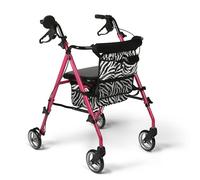 Medline MDS86835SHE Posh Pink Zebra Rollator, Pink by Medline