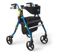 Medline Premium Empower - Andador plegable con ruedas de 8 pulgadas, color azul