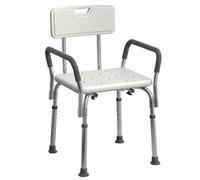 MEDLINE Silla de Ducha con reposabrazos y Respaldo Acolchados, Ideal para bañeras, soporta hasta 350 Libras
