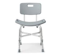 Medline Silla de Ducha con Respaldo, para baños y duchas Seguros y cómodos, Patas de Goma Antideslizantes, Respaldo para Apoyo Adicional, soporta hasta 550 Libras