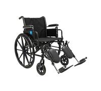 Medline Silla de ruedas K3 de altura ajustable de 20 pulgadas con brazos de longitud de escritorio y reposapiés elevables, capacidad de 300 libras, ayuda de transporte, adultos y personas mayores