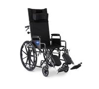 Medline - Silla de ruedas reclinable, brazos hasta el escritorio y reposapiés elevables, asiento de 20 x 18 pulgadas (ancho x profundidad)