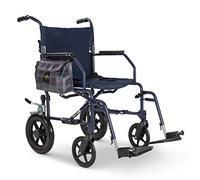 Medline Silla de transporte plegable con microban para personas mayores y pacientes postoperatorios (capacidad de peso de 300 libras), color azul marino