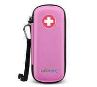 MEDMAX EpiPen Bolsa de Viaje, Rígido Concha Dura Estuche, Portátil Medicamentos Organizador para 2 EpiPens, Asthma Inhaler, Anti-Histamine, Auvi-Q, Allergy Medicine Essentials, (Rosa)