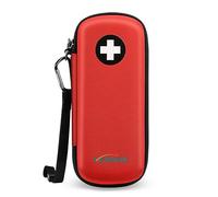 MEDMAX EpiPen Bolsa de Viaje, Rígido Concha Dura Estuche, Portátil Medicamentos Organizador para 2 EpiPens, Asthma Inhaler, Anti-Histamine, Auvi-Q, Allergy Medicine Essentials, (Rojo)