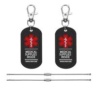 MEDMAX Paquete de 2 etiquetas interiores de suministros médicos, asa con cuidado para bolsas o equipaje que contiene dispositivos médicos, fácil de detectar, etiquetas de alerta médica de doble cara