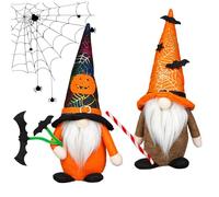 Mednkoku Halloween gnomos 2pcs gonk de Halloween con Bat araña y patrón de calaba