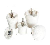 Medoon Juego de 5 almohadillas para pulir taladros de franela blanca, herramientas de pulido para metal de aluminio, acero inoxidable, madera cromada, plástico y cerámica, etc.