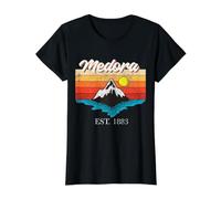 Medora Home Town Vintage Sunset USA Vacaciones Camiseta gráfica económica, Mujer, Negro, L