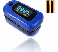 MedPlus Oxímetro de pulso de dedo, saturímetro de dedo portátil profesional, pantalla de medición para uso doméstico, fitness y deportes, azul