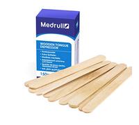 Medrull - Depresores de lengua - 100 piezas 1,8 cm x 15 cm - Palitos de madera, no estéril, para uso exterior, para aplicar pomadas o ceras - Palos para manualidades - Palos helado