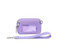 MEDSEF The Iris' Wallet, The Iris Card Wallet Keychain Wallet,Bolsos de Pulsera para Mujer,Estuche para Tarjetas con Cremallera y Ventana de identificación (Purple,One Size)