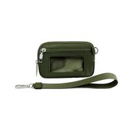 MEDSEF The Iris' Wallet, The Iris Card Wallet Keychain Wallet,Bolsos de Pulsera para Mujer,Estuche para Tarjetas con Cremallera y Ventana de identificación (Green,One Size)