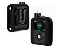 Medtronic - Funda para bomba de infusión, color negro con clip de metal y ventana transparente táctil, compatible con bombas Medtronic