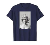 Medusa - Camiseta con diseño de Cabeza de Serpiente Medusa, diseño Moderno Camiseta, Hombre, Azul Marino, L
