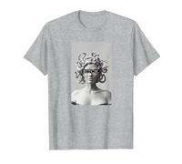 Medusa - Camiseta con diseño de Cabeza de Serpiente Medusa, diseño Moderno Camiseta, Hombre, Gris Jaspeado, XXL