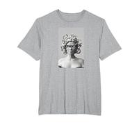 Medusa - Camiseta con diseño de Cabeza de Serpiente Medusa, diseño Moderno Camiseta, Hombre Tallas Grandes, Gris Jaspeado, 4X Alto