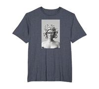 Medusa - Camiseta con diseño de Cabeza de Serpiente Medusa, diseño Moderno Camiseta, Hombre Tallas Grandes, Azul Jaspeado, 6X Alto