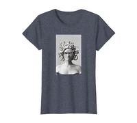 Medusa - Camiseta con diseño de Cabeza de Serpiente Medusa, diseño Moderno Camiseta, Mujer, Azul Jaspeado, XXL