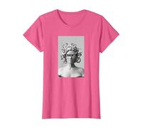 Medusa - Camiseta con diseño de Cabeza de Serpiente Medusa, diseño Moderno Camiseta, Mujer, Rosa Jaspeado, M