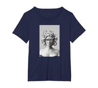 Medusa - Camiseta con diseño de Cabeza de Serpiente Medusa, diseño Moderno Camiseta, Mujer Tallas Grandes, Azul Marino, 6XL Grande