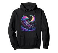 Medusa Celestial - Luna del océano místico y Cielo Iluminado por Las Estrellas Sudadera con Capucha