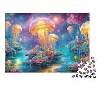 Medusa Dorada sobre la vía acuática mágica Puzzle De 1000 Piezas Medusa etérea Entrenamiento Mental para Adultos Y Niños 38x26cm/1000pcs