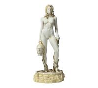 Medusa - Estatua de pátina de alabastro fundido con cabeza de Perseo inspirada en la mitología contemporánea, hecha a mano en Grecia, 19 cm