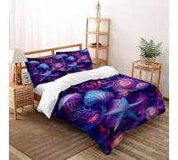 Medusa Estrella de mar Funda Edredon 3 Piezas con Impresión En 3D Beauty MarineAnimals con 2 Fundas De Almohada Double（200x200cm） 100% Microfibra Ropa De Cama para Adultos Y Niñas