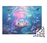 Medusa Fantástica Mundo Submarino Puzzle para Adultos Puzzle de 1000 Piezas Papel Vida Marina Relajación Interacción Familiar 38x26cm/1000pcs