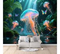 Medusa Fotomurales 300×210cm Salón Dormitorio Encanto Tropical, Medusas De Ensueño Papel pintado tejido no tejido Decoración de Pared decorativos Murales moderna de Diseno Fotográfico