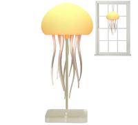 Medusa iluminada: bonita lámpara de escritorio ambiental, luz nocturna LED que cambia de color activada por voz, decoración recargable en forma de hongo, colgante portátil o exhibición de mesa, para